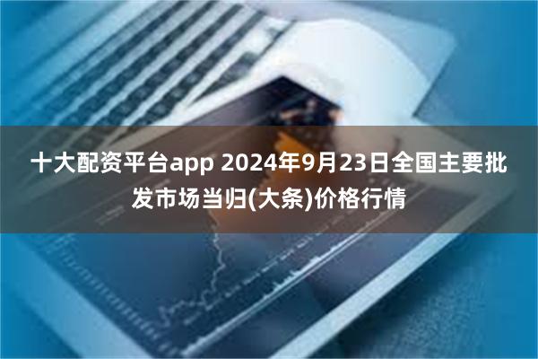 十大配资平台app 2024年9月23日全国主要批发市场当归(大条)价格行情